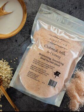 Oatmeal Milk Honey Bath Salt Soak - Simplified Soaps